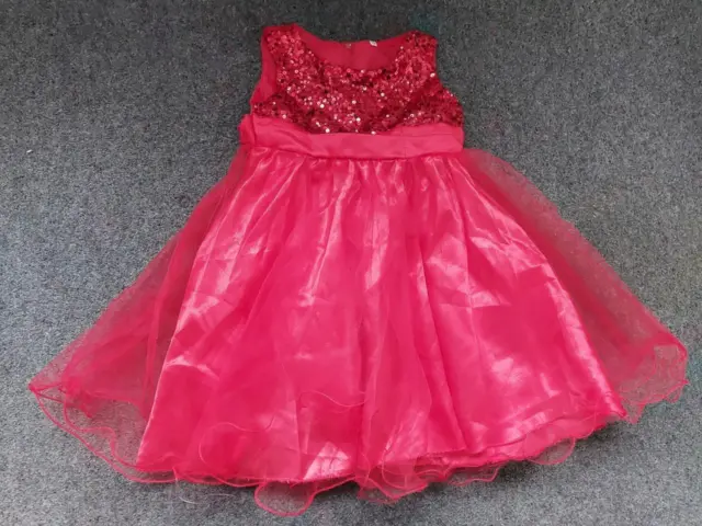 Lovely Party/Occasion Dress, Red/Sequinned/Chiffon,   2-3 Years  100 Cm