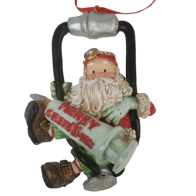 Vtg Enesco Santa Claus Doctor Stethoscope Christmas Ornament By David Olsen 90s