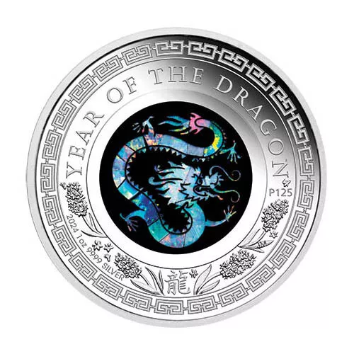 1 Oz Silber Proof Drache Opal Lunar Australien 2024 Dragon Australia silver