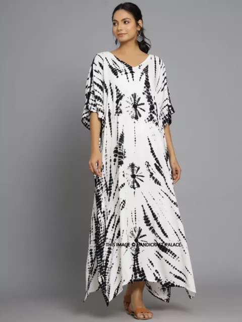 Mujeres Maxi Caftán Talla Única Largo Playa Vestido de Noche Kimono Informal