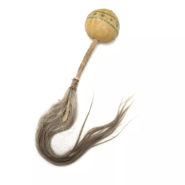 Native American Navajo Horse Hair Decorated Rattle: Circa 1910!