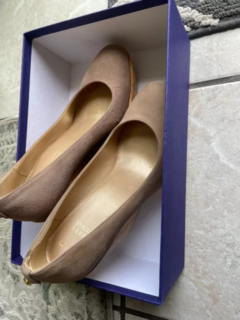 Stuart Weitzman Beige nude Suede Wedge heels US 7 1/2 cream, Spain,women’s shoes