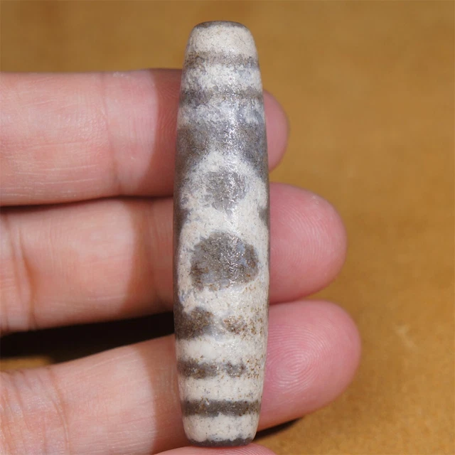 Himalayan Tibetan DZI Beads Old Agate God of Wealth Totem Amulet Pendant GZI