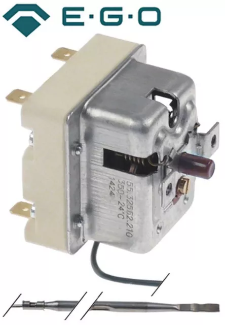 Sicherheitsthermostat NC 2 -polig Fühler Ø: 3 mm 20 A Abschaltt: 350 °C EGO