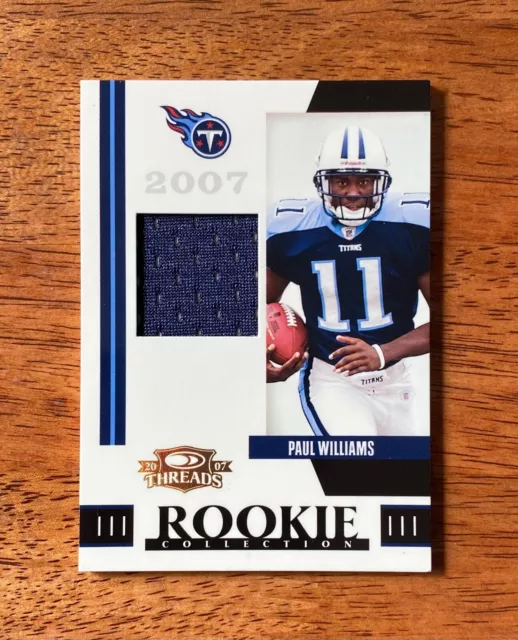 PAUL WILLIAMS 2007 Threads Rookie Collection jersey 462/500 Titans $2. ...