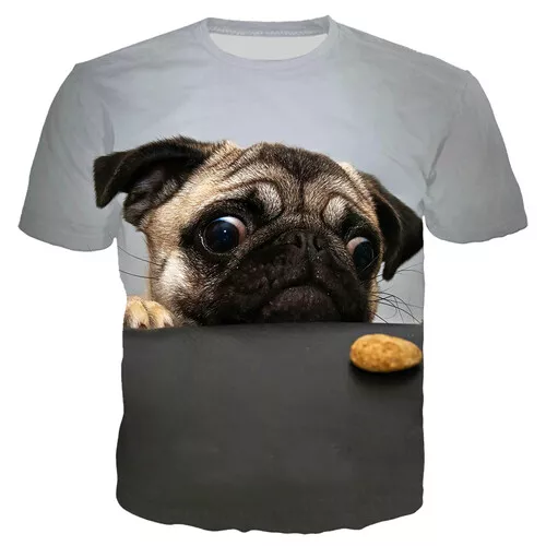 Funny Pet Dog Animal Casual Women Men T-Shirt 3D Print Short Sleeve Tee Tops
