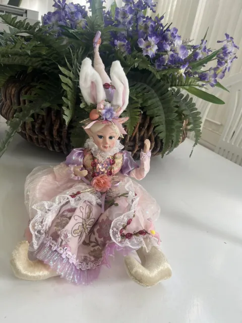 NWT Cynthia Rowley Easter Pixie Elf Shelf Sitter  17" Posable Pink Lavender