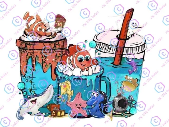 Nemo Fish Cups Heat transfer designs ready to press