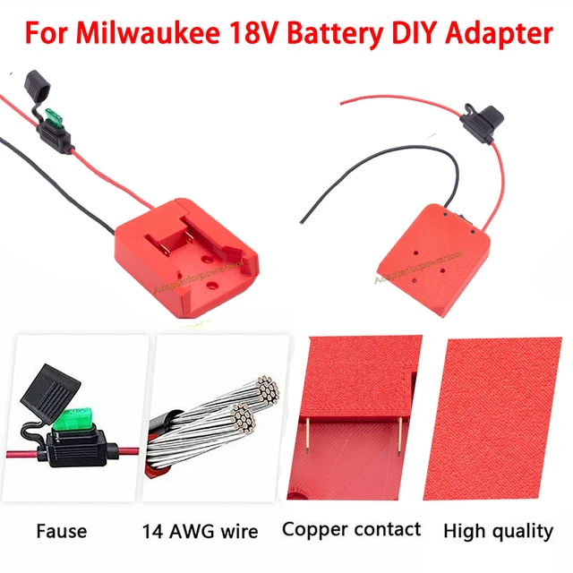 Power Wheels Adapter for Milwaukee M18 Battery 18V Dock Power Connector DIY NEW