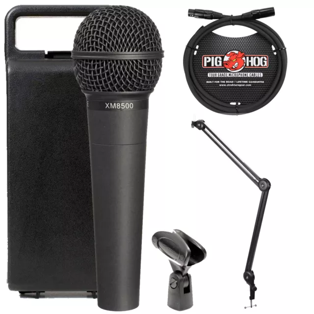 Behringer XM8500 Cardioid Vocal Mic + Mic Stand Bracket + XLR Male-Female Cable