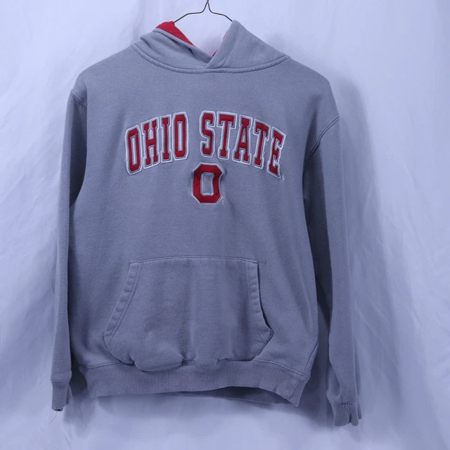 Ohio State Buckeyes OSU Colosseum Gray Red Embroidered Hoodie Sweatshirt Boy M