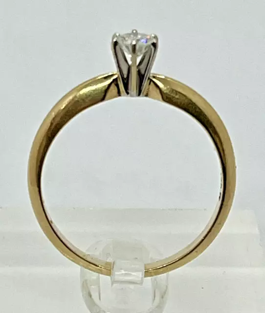 VINTAGE .25 - .30 CT. Diamond Solitaire 14K Engagement Ring Yellow Gold ...
