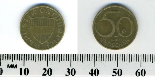 Austria 1967 - 50 Groschen Aluminum-Bronze Coin - Austrian Shield 2