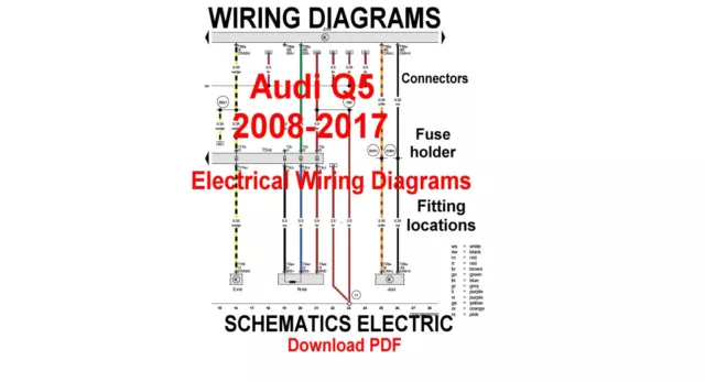 AUDI Q5 2008-2017 Diagrammi Cablaggio Elettrico Originale Manuale PDF di Fabbrica