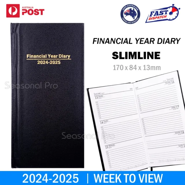 2024 2025 Financial Year Diary Mini Pocket Size Week To View Hard Cover Planner