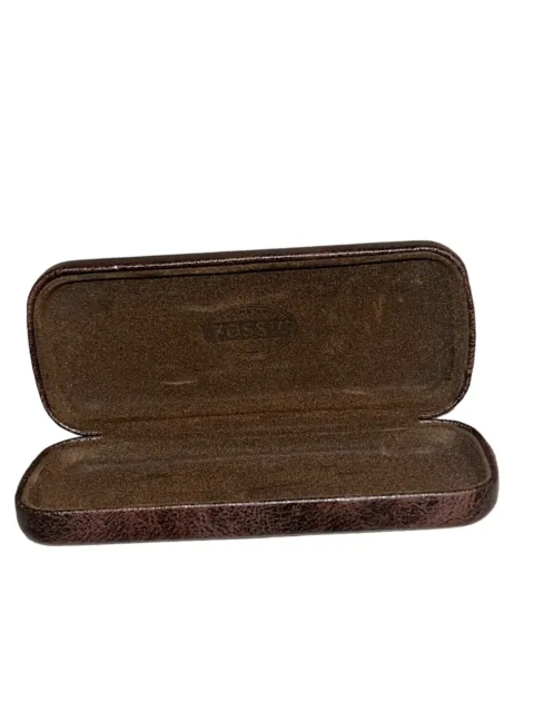 FOSSIL SUNGLASSES EYEGLASSES Case Only Dark Brown Faux Leather ...