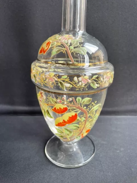 Ancienne carafe emaillee LEGRAS décor floral art nouveau 5
