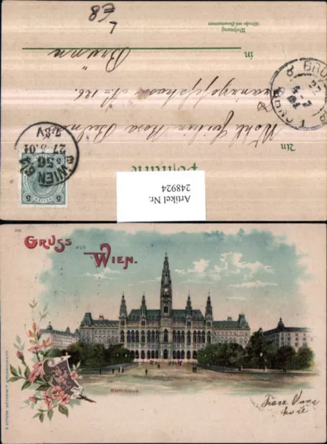 248924,Litho AK Gruß aus Wien 1 Rathaus