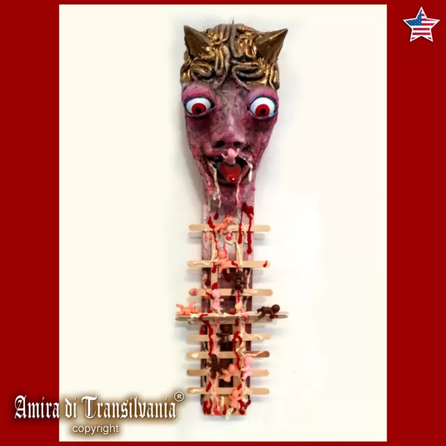 assemblage art original sculpture mixed media collage satanic satan devil tarot