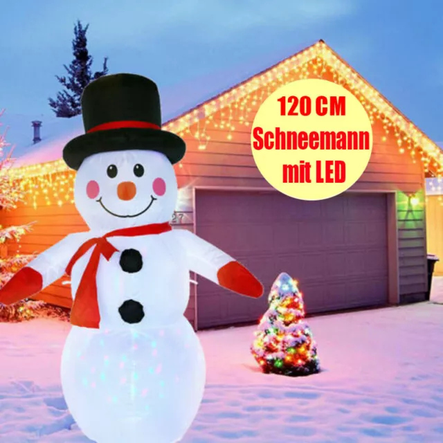 Weihnachtsmann aufblasbar XL 120cm LED beleuchtet Deko Weihnachten Nikolaus