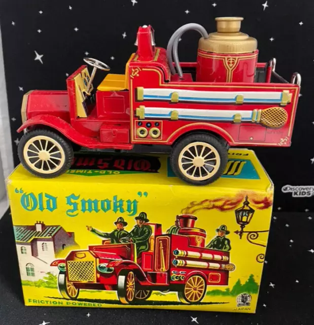 VTG "Old Smoky" Fire Truck Japan Sturdy Friction International SSS Quality Toys