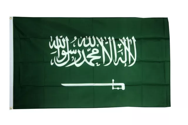Saudi Arabia Large Flag 5 x 3 FT - 100% Polyester With Eyelets - Middle East