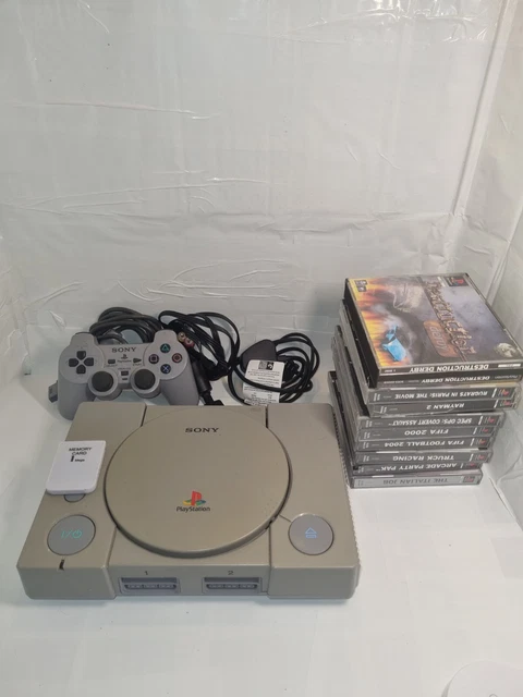 SONY PLAYSTATION 1 Ps1 Console Bundle With 10 Games Controller And ...