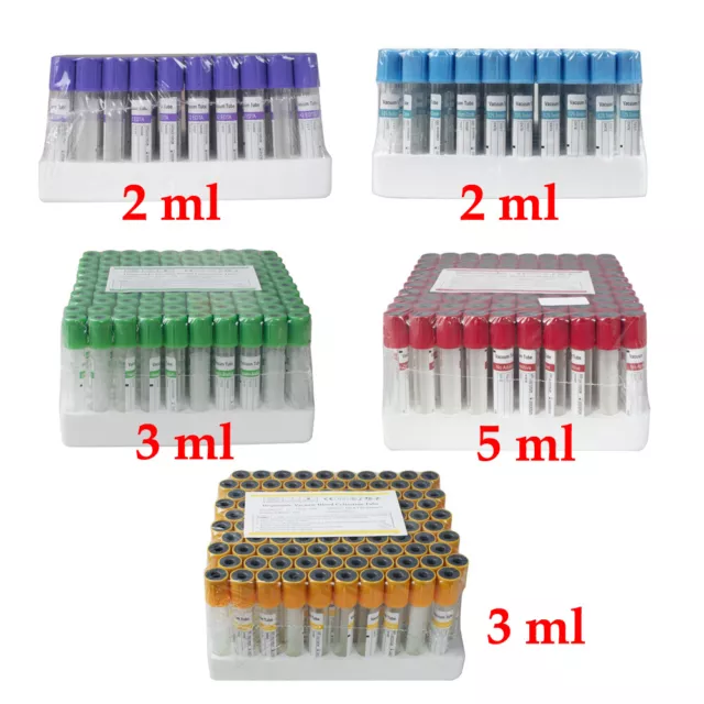 100PCS Vacuum Sterile Blood Collection Tubes/Coagulation/EDTA Tubes 2/3/5ML