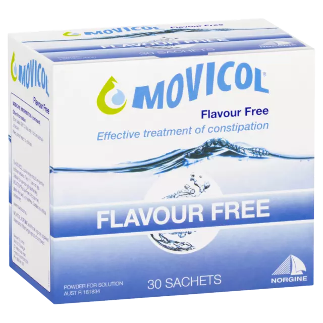 MOVICOL Constipation Relief Powder 30 Sachets Flavour Free Macrogol 3350 Norgine