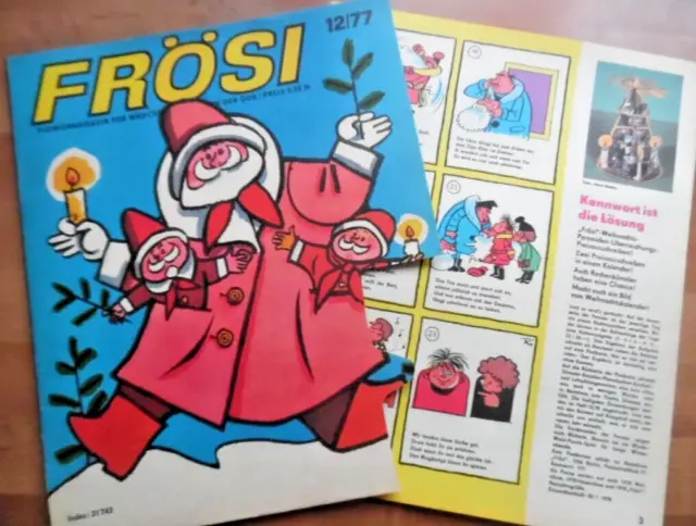 FRÖSI 12 - 1977 (2) mit 2. Umschlag Pioniermagazin Comic Olaf