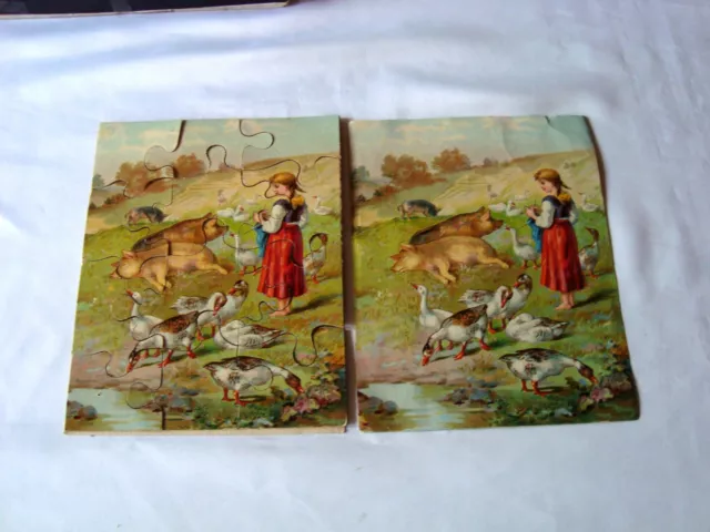 Rarität 4 x schöne alte Puzzle Jugendstil / bs 935 3