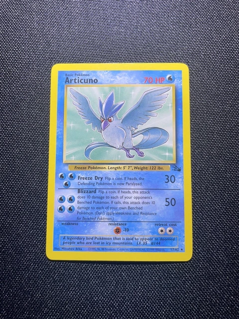 🔥 Articuno 17/62 🔥 Original Fossil Set Non Holo Rare Pokemon Card 1999 Tcg