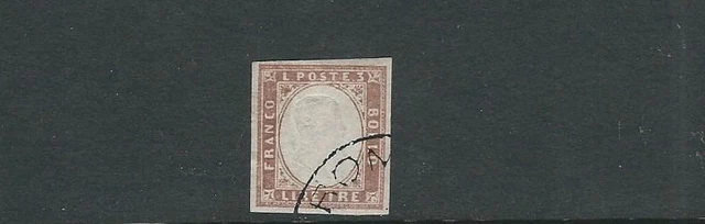 ITALY SARDINIA 1855-63 KING VICTOR EMMANUEL (Scott 15) VF USED