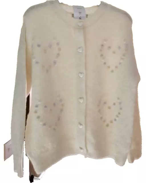 george girls cream colour cardigan & sparkly skirt for age 8-9 yrs