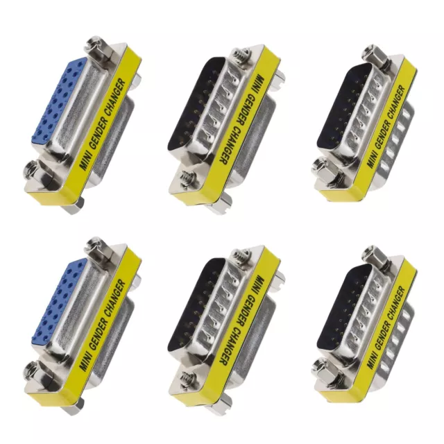 6x DB15 Adapter 15 Pin 2-reihiger Port DSUB Koppler DSUB-RS232-D15 Kabelkonverte