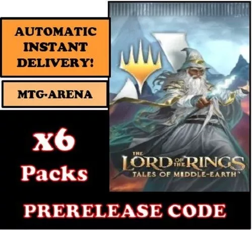 Mtg Arena Code Card Lord Of The Rings 6 Booster Packs Prerelease Première Ltr