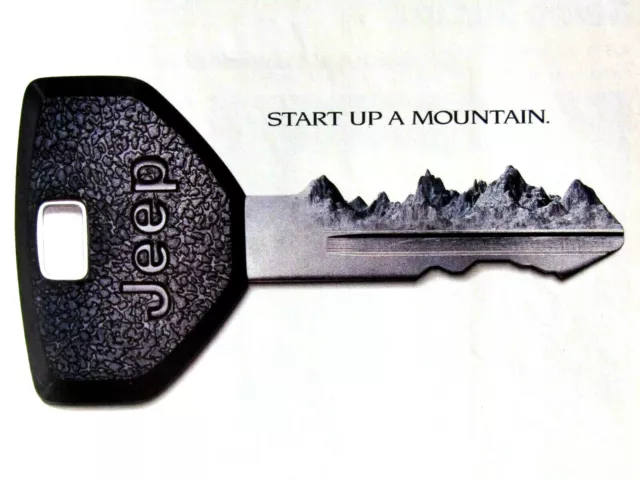 1997 Jeep 4 x 4 Vintage KEY Start Up A Mountain Original Print Ad 8.5 x 11"