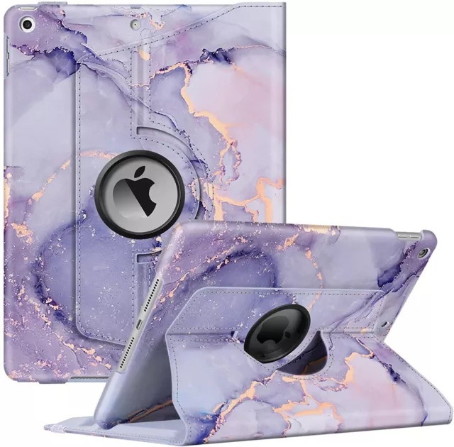 360 Rotating Case For Apple iPad 10.2" 9th /8th Gen Stand PU Leather Smart Cover