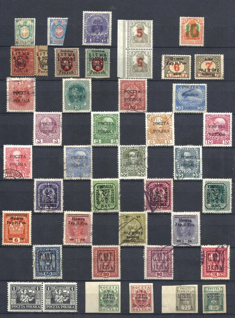 Poland KINGDOM-WESTERN UKRAINE 1860 1919-1922  lot rare error used/MNH**