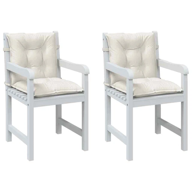Lot De 2 Coussins De Chaise à Dossier Bas - 40 X 80 Cm - Amovibles - Pour Chaises De Jardin - Confortables - Pour L'extérieur