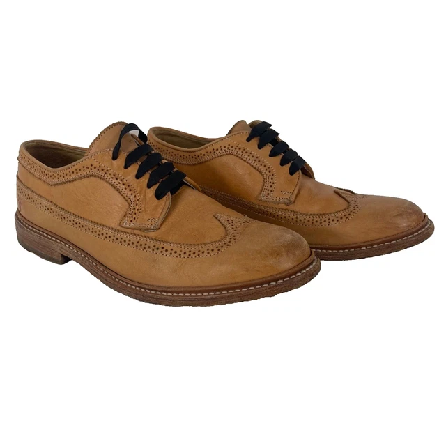 FRYE BROWN LEATHER Lace-Up Wingtip Oxford Shoes Mens Size 9 D $51.99 ...