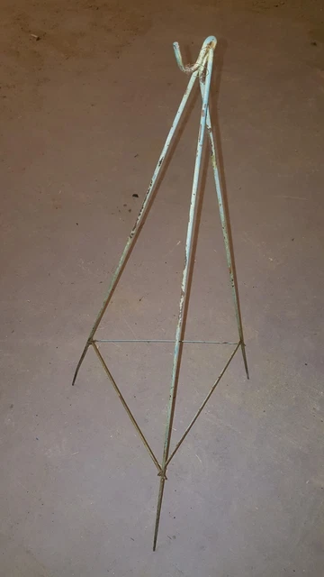 Antique Steel Fireplace Campfire Trammel Hook Vintage Flower Pot Hanger FirePit