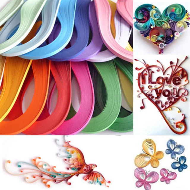 120 Bandes De Papier Quilling 5 Mm – Couleurs Unies – 52 Cm De Long – Idéal DIY, Scrapbooking, Origami – Colle Aux Extrémités