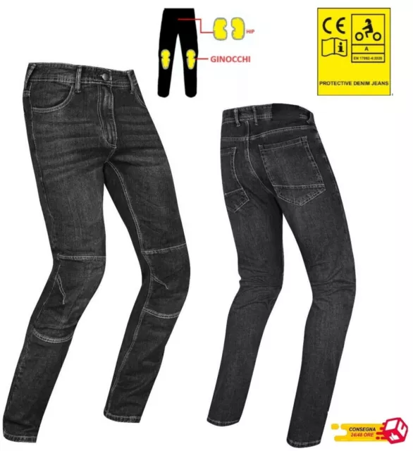 PRO Jeans da per moto con protezioni ginocchia e fianchi omologate CE C.E.