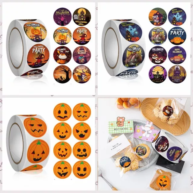 500 pcs/roll Ghost Halloween Pumpkin Stickers Halloween Label  Party Decoration