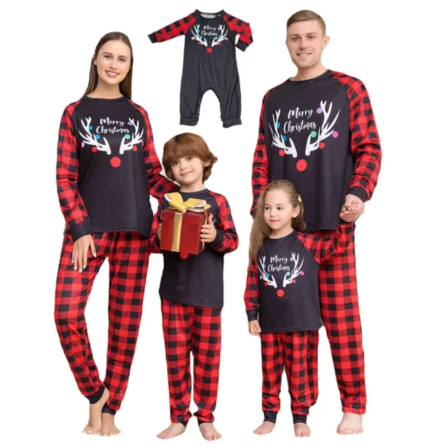 Christmas PJs Adults Kids Baby Xmas Nightwear Family Matching Pyjamas Set Gifts
