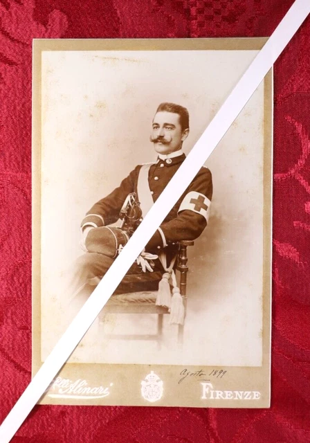 Fotografia Antica Corpo Sanità Medico Umbertino 1899 Alinari Militare Italiano