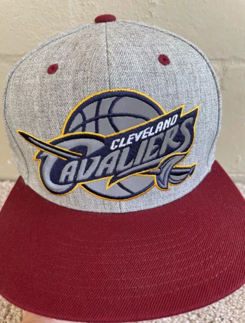 Cleveland Cavaliers Cavs NBA Mitchell & Ness Snapback Wool Hat Cap Maroon Gold