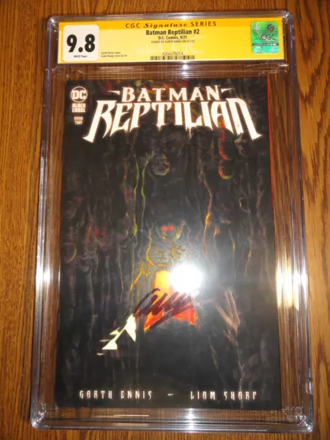 Batman Reptilian #2 Rare Garth Ennis Signed CGC 9.8 NM/M SS Sharp A 1st Print DC