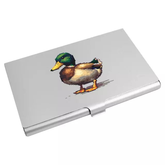 'Duck Pixel Art' Business Card Holder / Credit Card Wallet (CH00039980)